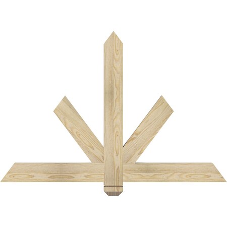 Ekena Millwork Kennewick Rough Sawn Timber Gable Bracket, Douglas Fir, 48"W x 32"H x 2"D x 4"F, 16/12 Pitch GBW048X32X0204KEN00RDF